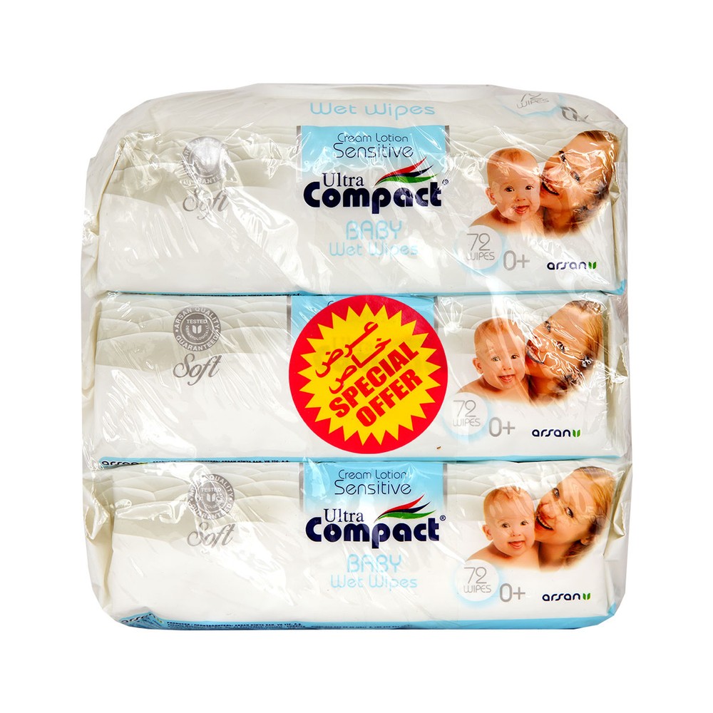 Ultra Compact Wet Wipes 3 Pcs x 72 Wipes
