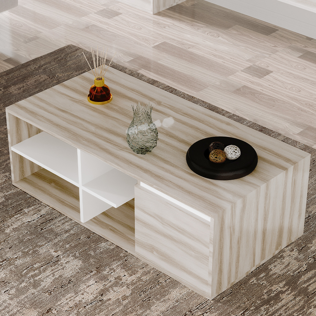Center Wooden Table 120cm Grey
