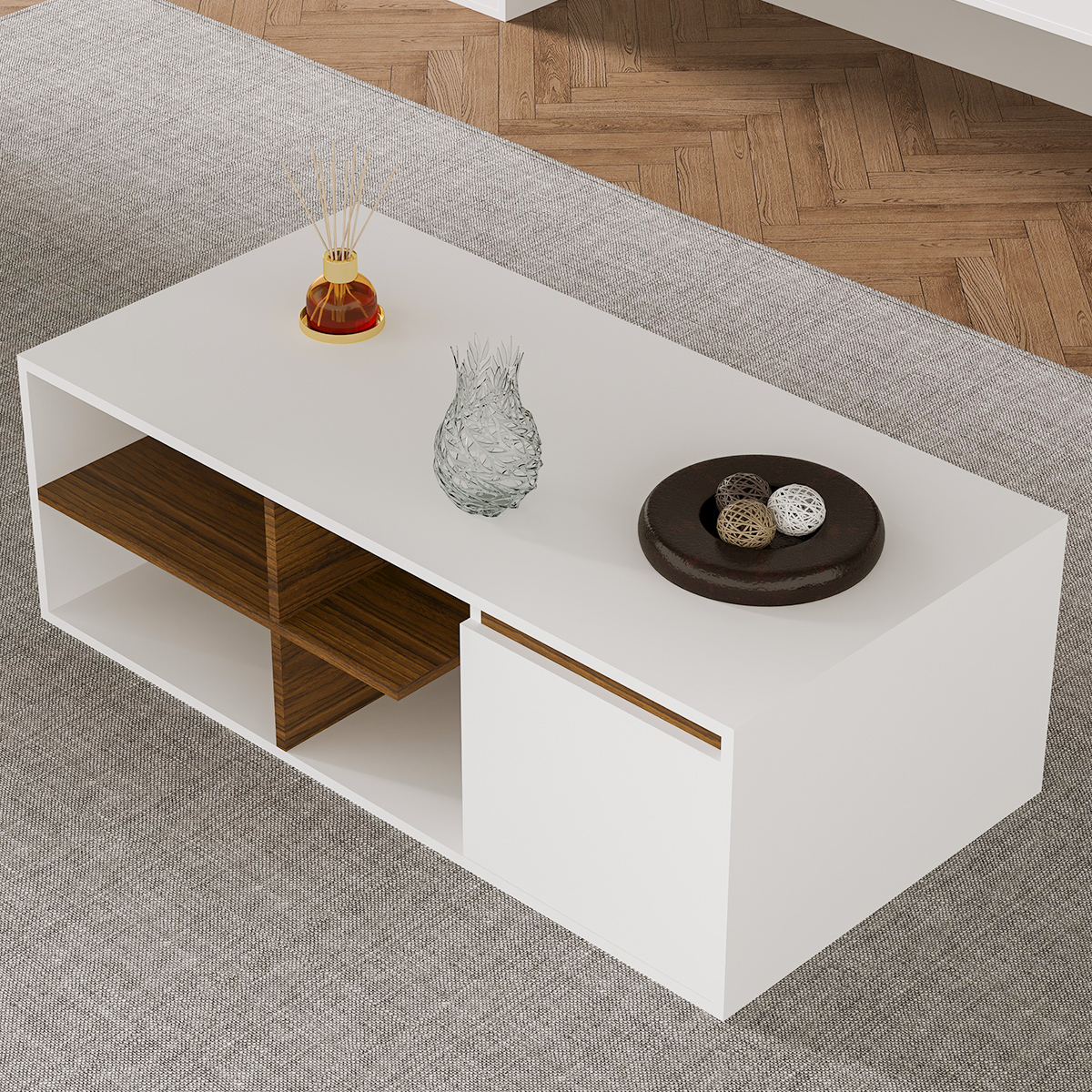 Center Wooden Table 120cm White