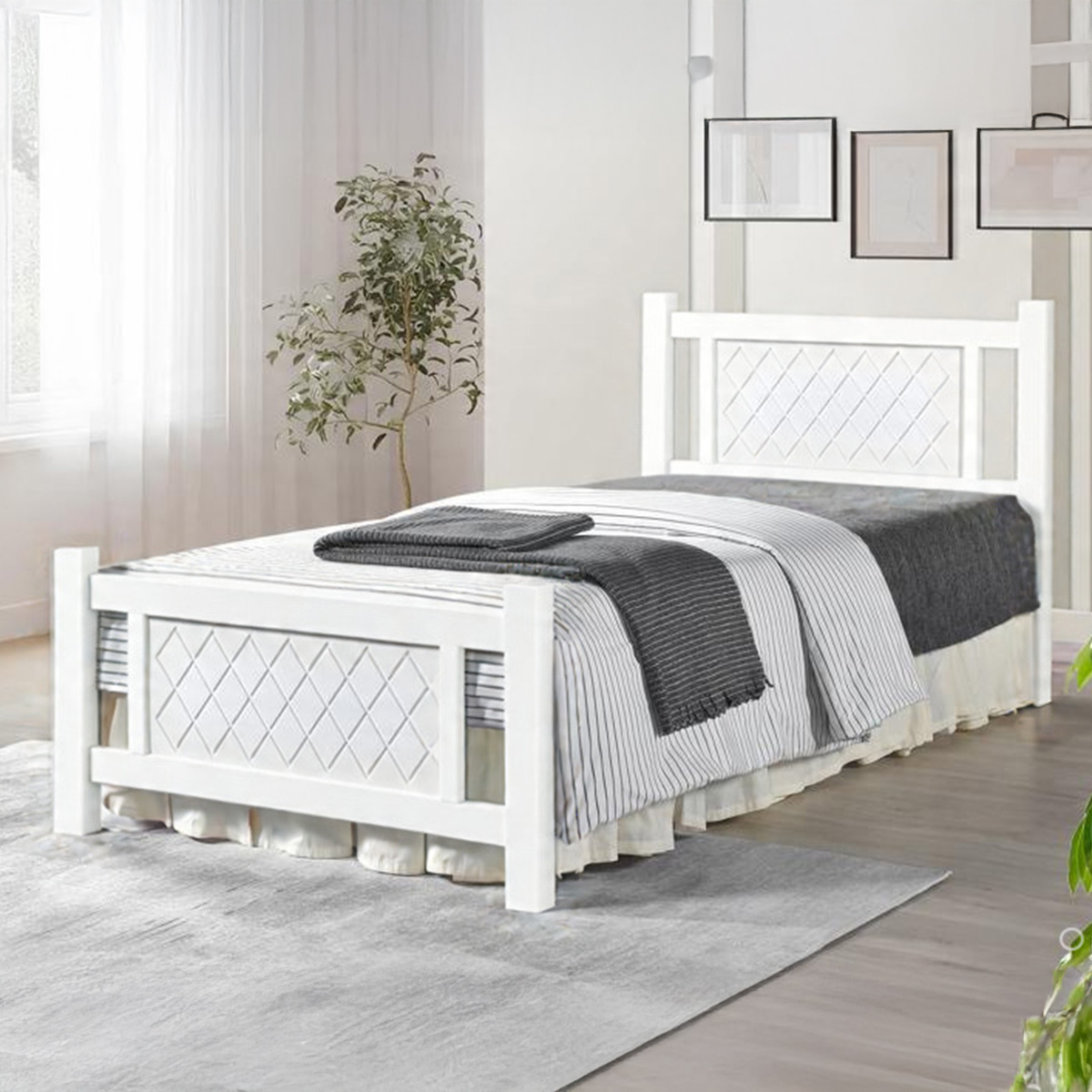 Wooden Single Bed 90x190cm