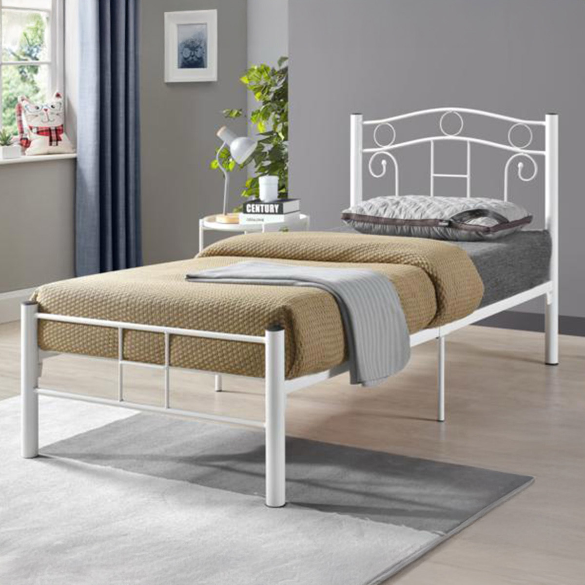 Metal Single Bed 120x190cm