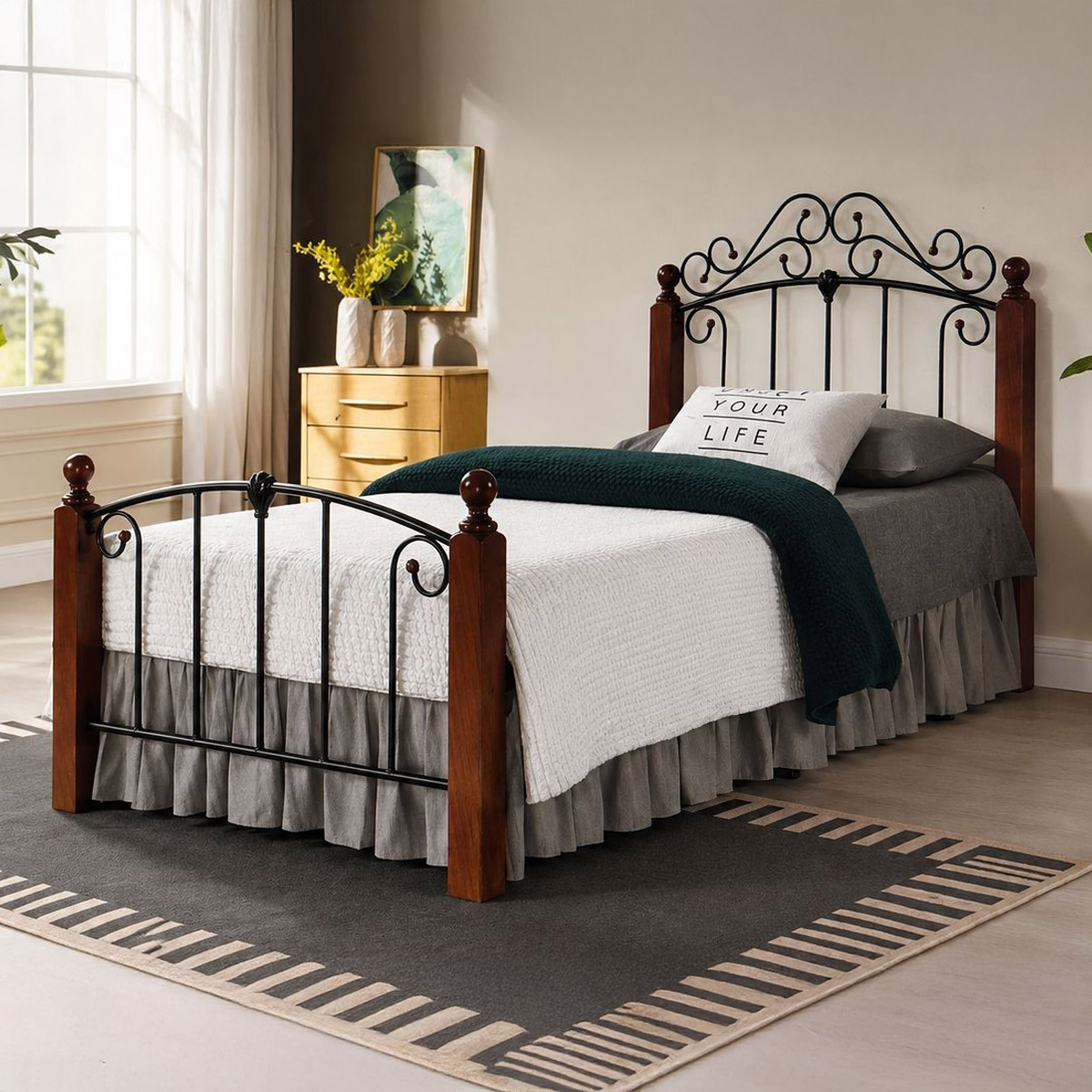 Metal Single Bed 90x190cm