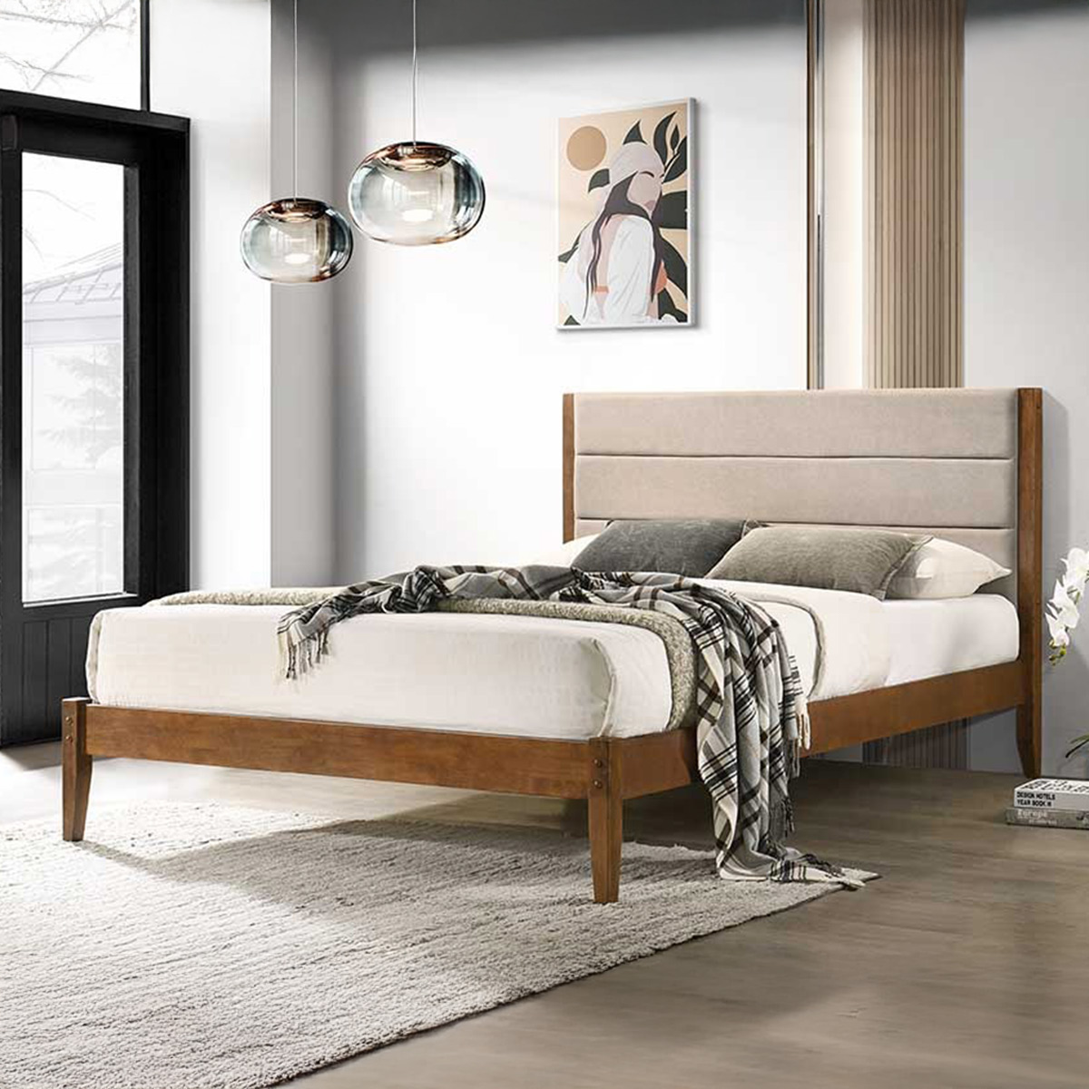 Queen Bed 190x150cm Natural