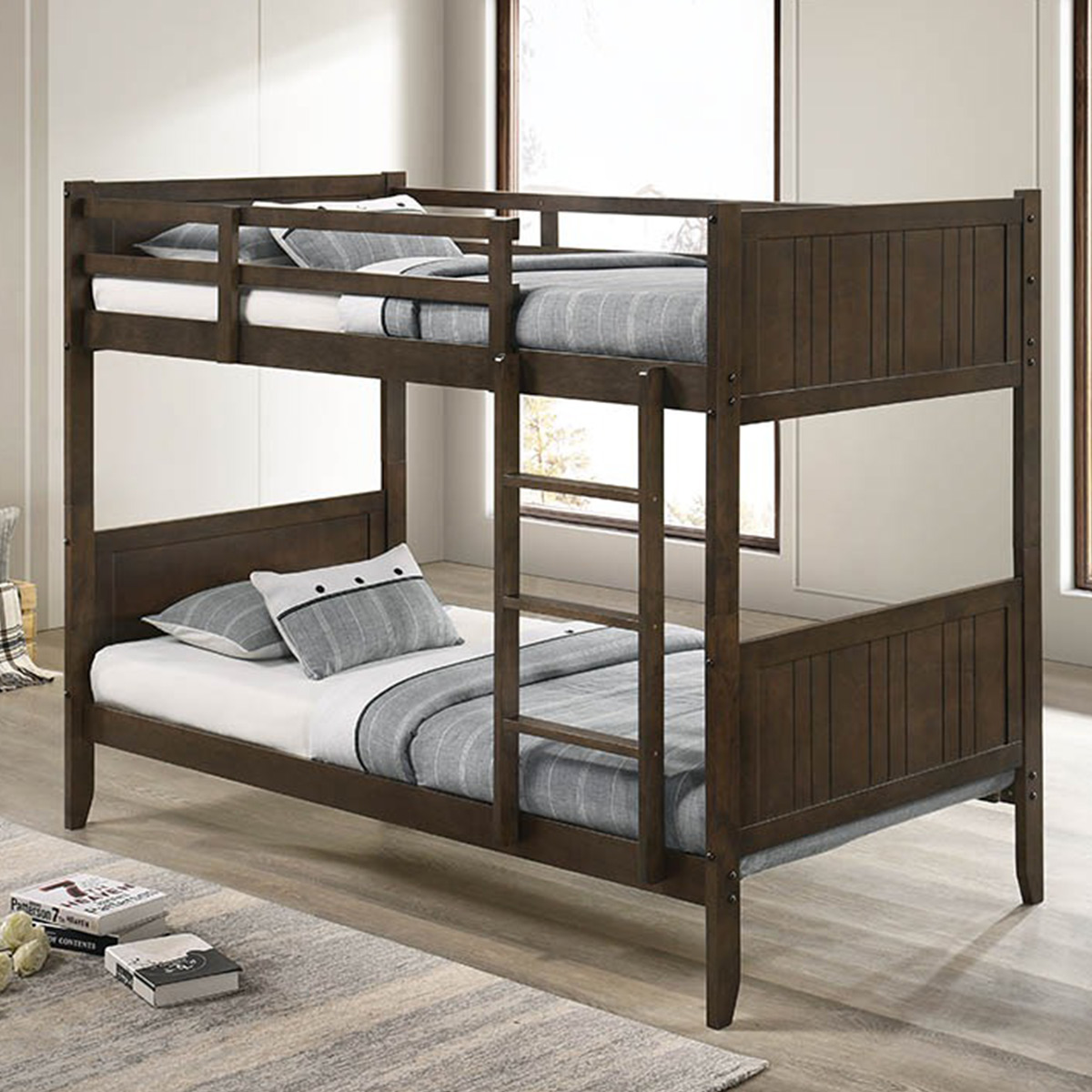 Wooden Bunk Bed 90x190cm Antique Grey