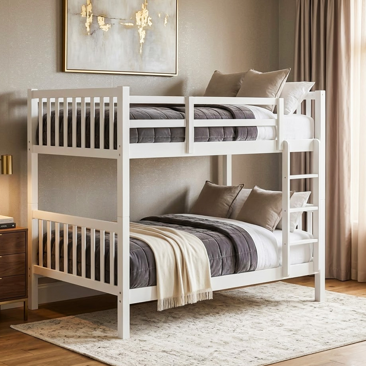 Wooden Bunk Bed 90x190cm Whte