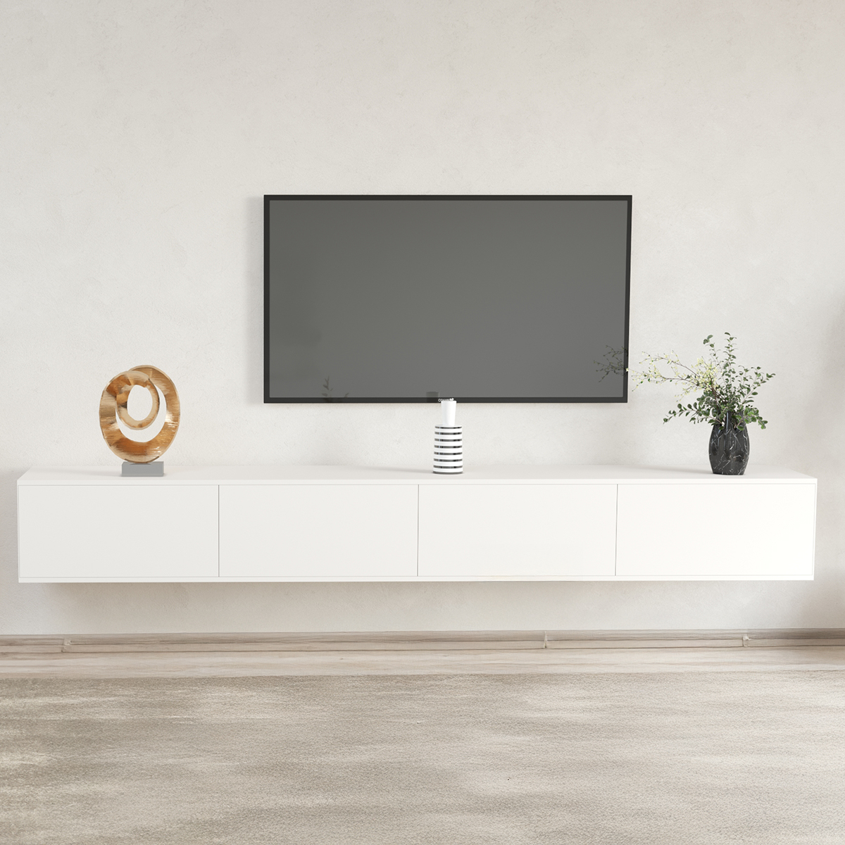 Floating TV Unit 280cm White