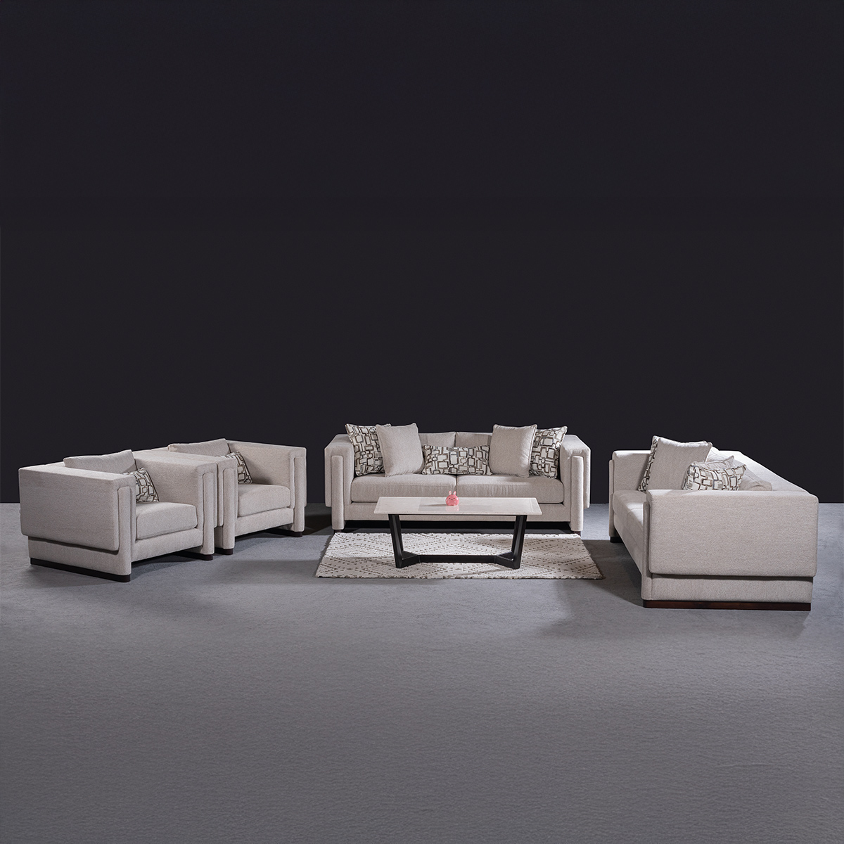 Modern Fabric Sofa (2x3 Seater, 2x1 Seater)