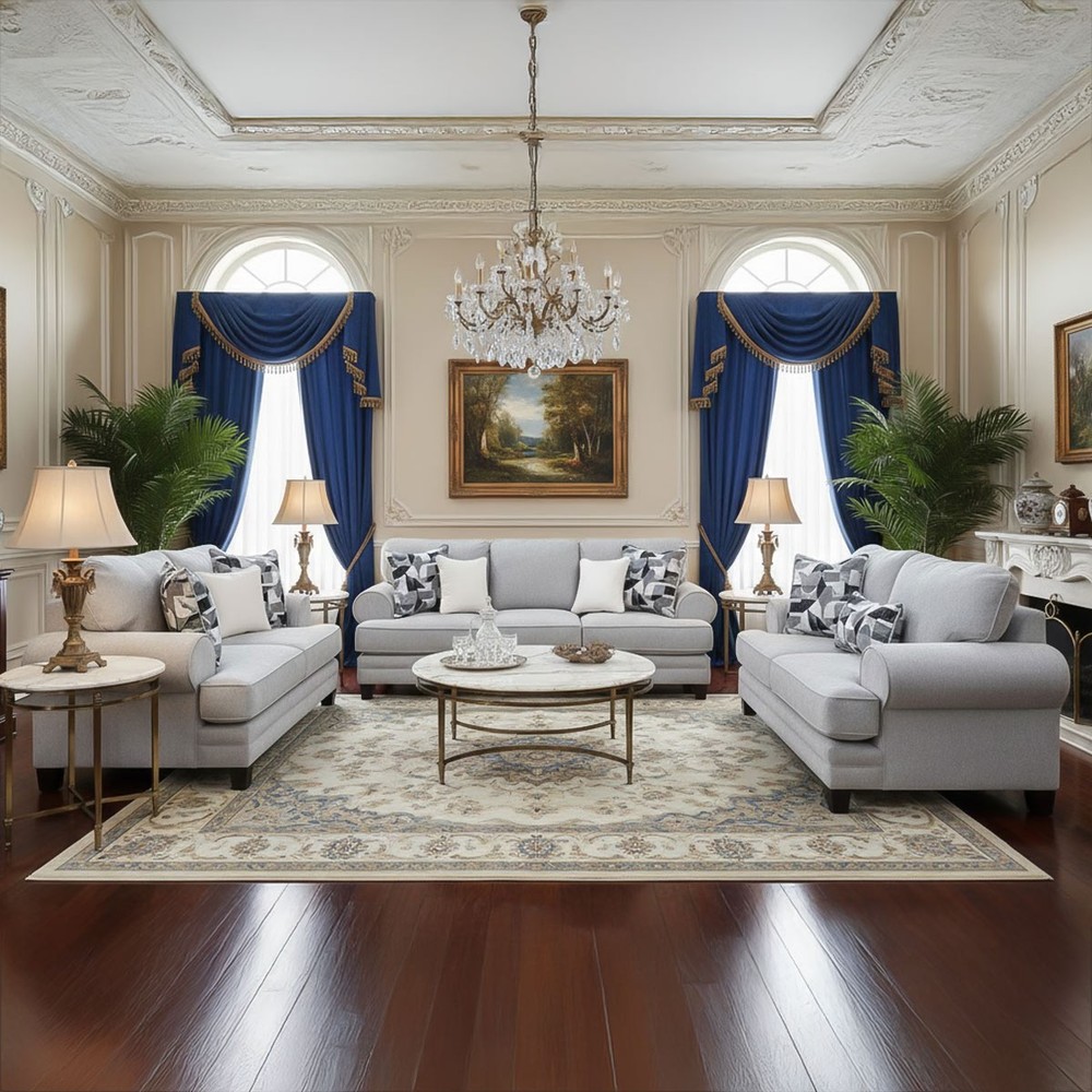Chicago Fabric Sofa Set (1x3 Seater,1x2 Seater And 2x1 Seater)