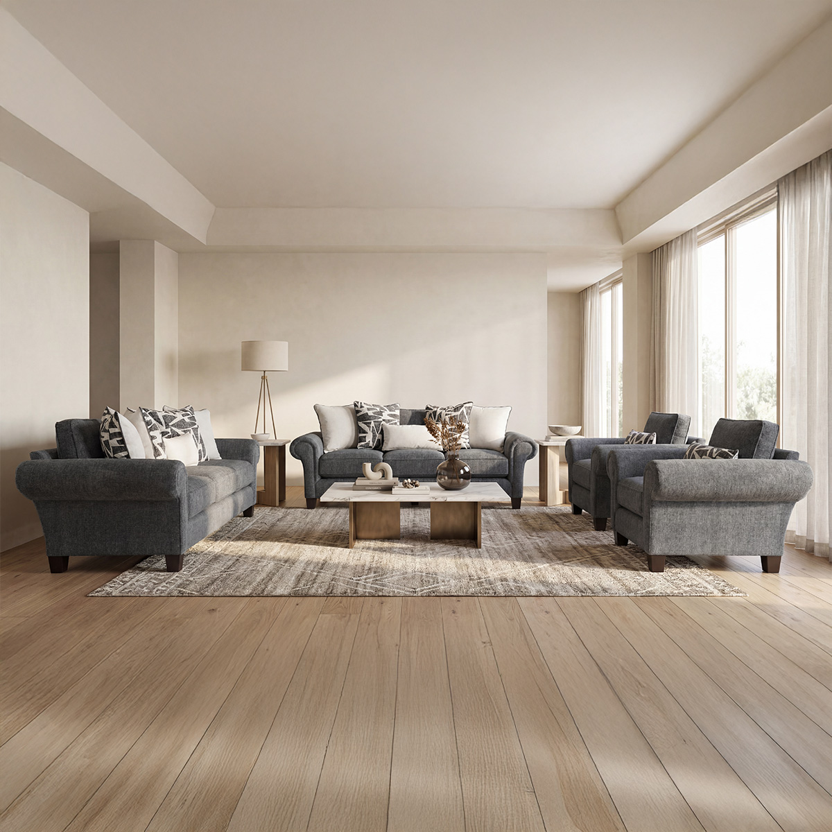 Mimosa Sofa Set (2x3Seater,2x1Seater)