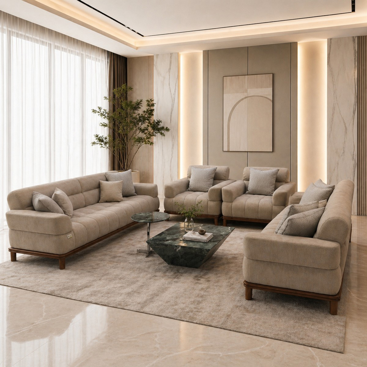Tuxedo Sofa Set (2x3Seater & 2x1Seater)