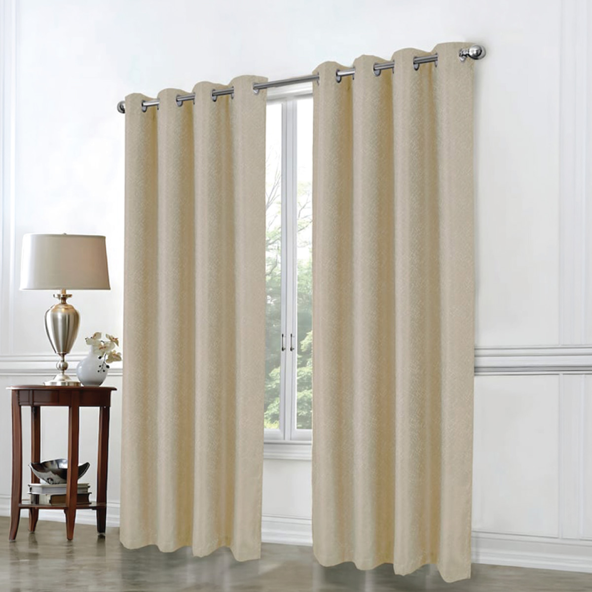 Elegant Blackout Curtains Beige 140x300cm