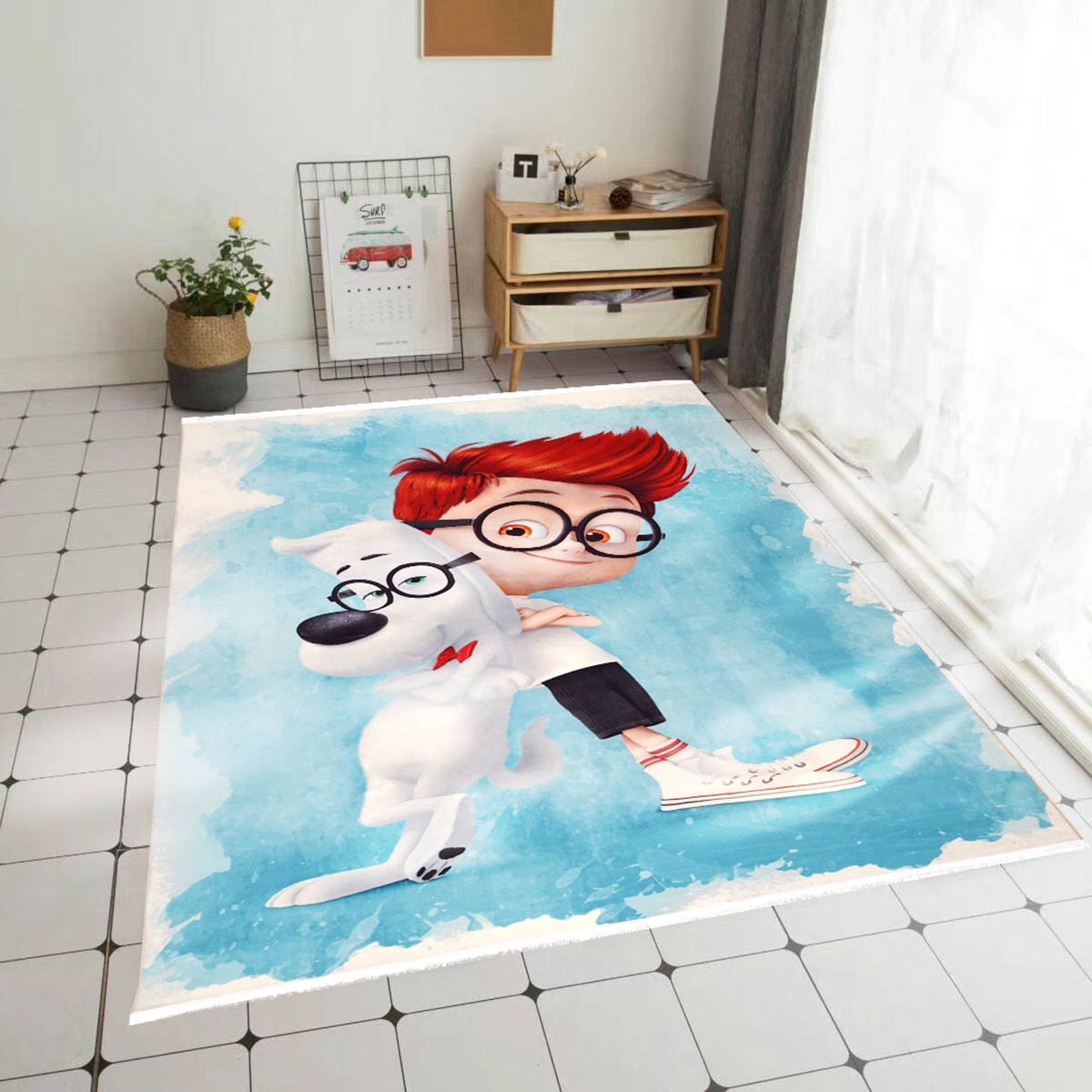 Boy & Dog Character Printed Carpet