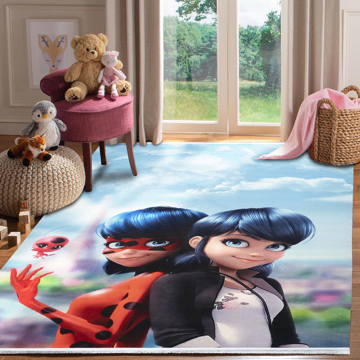 Cartoon Girls Printed Carpet