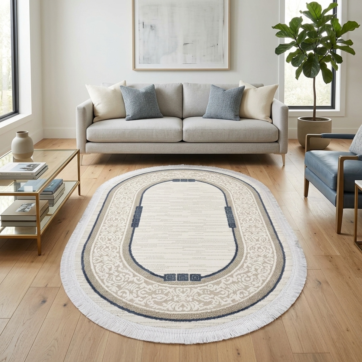 Zen Modern Oval Carpet