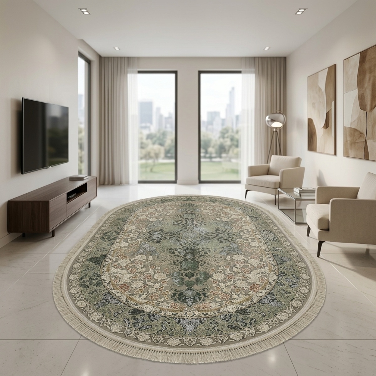 Acrylic DTY Classic Oval Carpet