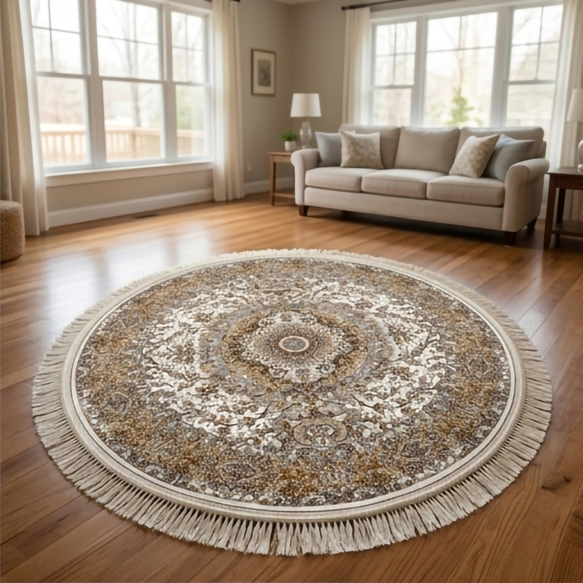 Miras Acrylic Round 1200Reeds Carpet