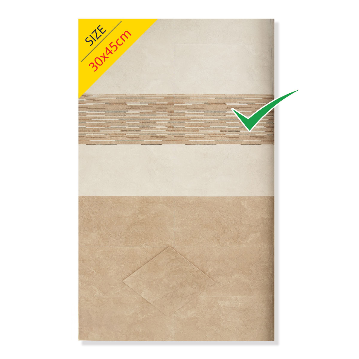 Bathroom Tiles 30x45cm (6 Pieces & 0.81 Sq.Mt Per Box - Sold By Box)