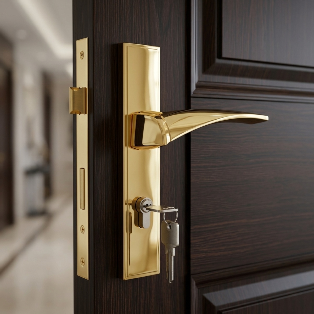 Door Lock Set Golden