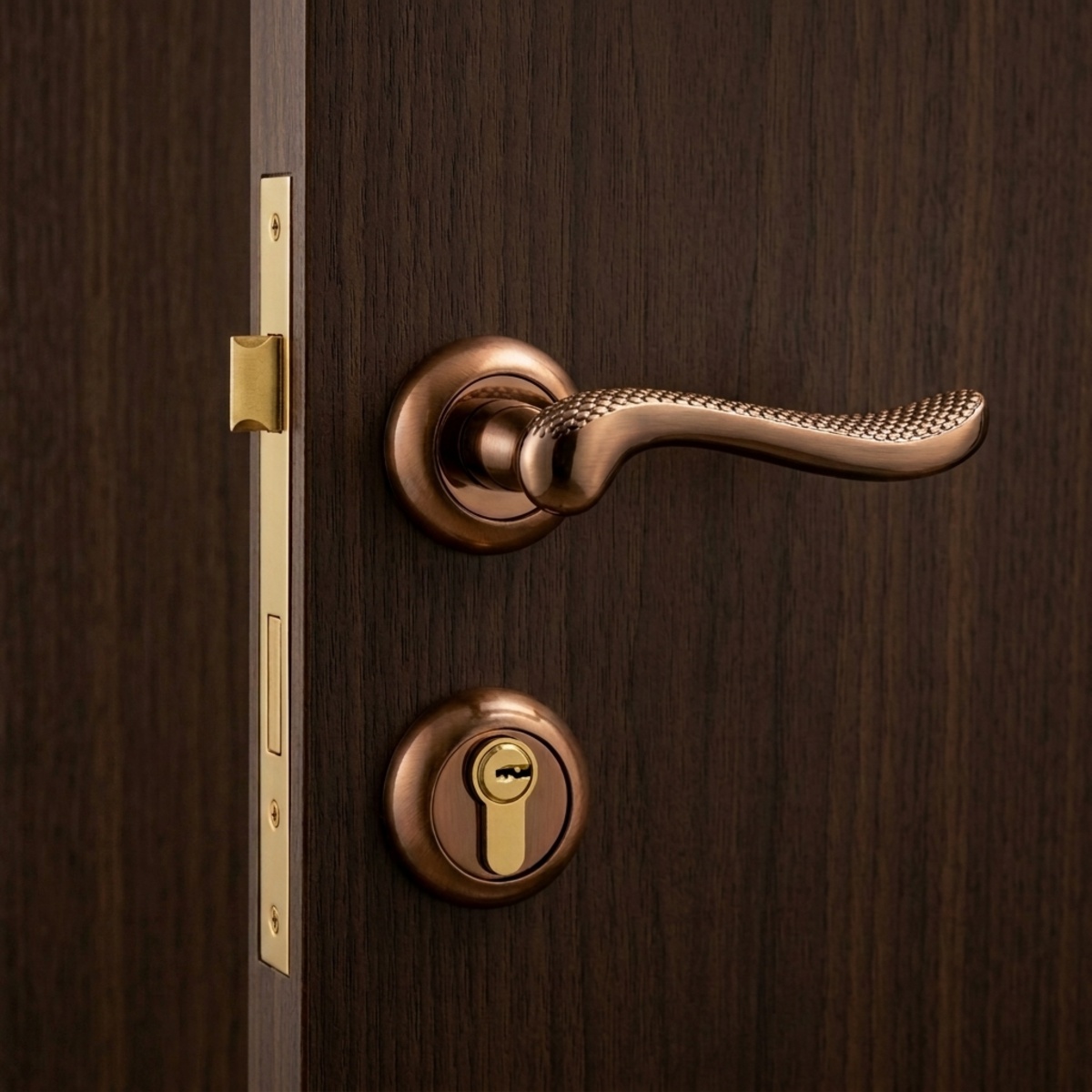 Door Lock Set Coffee