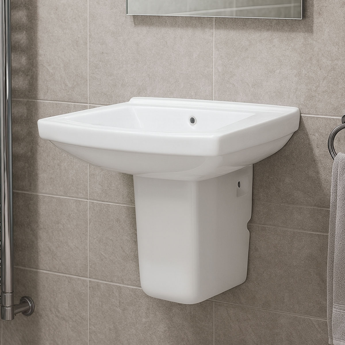 Altis Wall Hung Half Pedestal Basin | أساسيات المطبخ والحمام | أحواض الغسيل | أحواض غسيل مثبتة على قاعدة Altis Wall Hung Half Pedestal Basin | أساسيات المطبخ والحمام | أحواض الغسيل | أحواض غسيل مثبتة على قاعدة