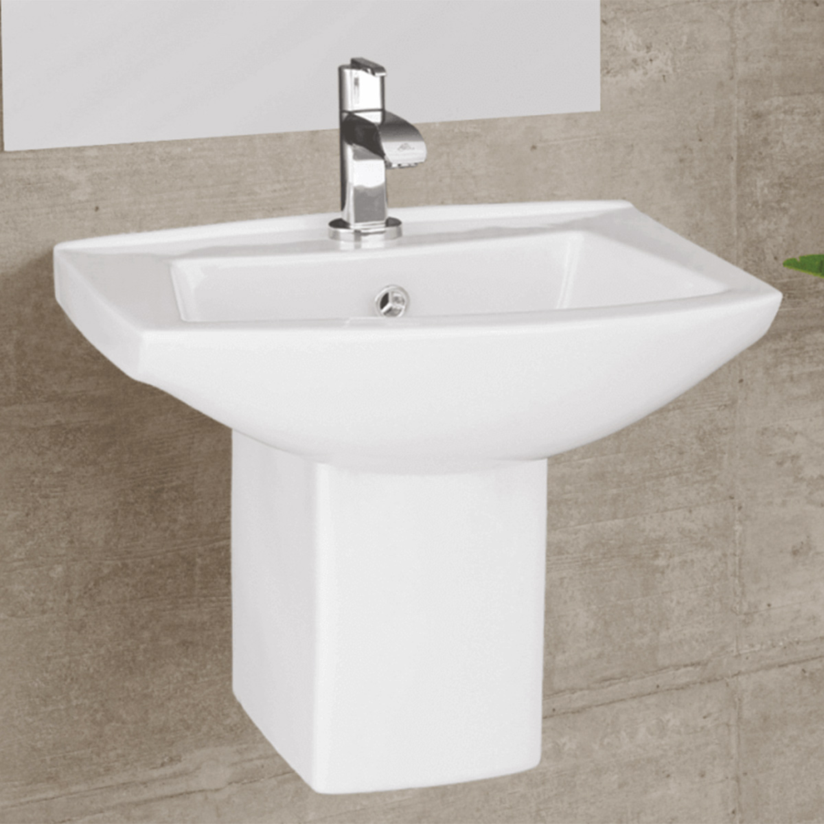 Silver Basin with Half Pedestal 65cm