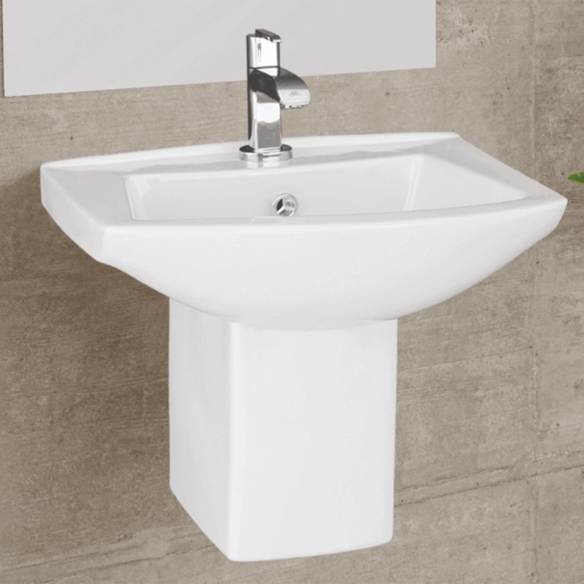 Silver Basin Half Pedestal 75cm