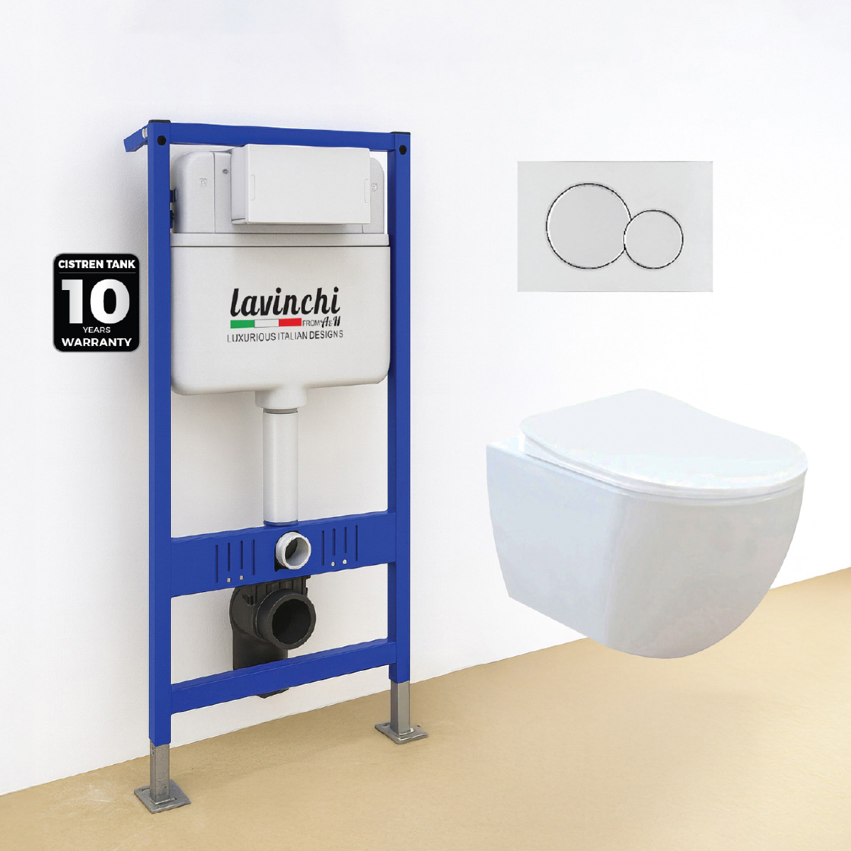 Wall Hung Concealed Tank Combo Water Closet