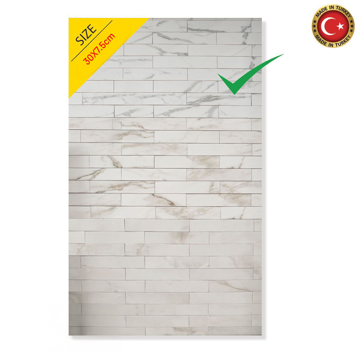 Bathroom & Kitchen Tiles 30x7.5cm (36 Pieces & 0.81 Sq.Mt Per Box - Sold By Box)