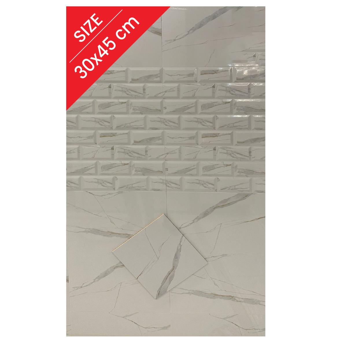 Bathroom/Kitchen Tiles 30x45cm (6 Pieces & 0.81 Sq.Mt Per Box - Sold By Box)