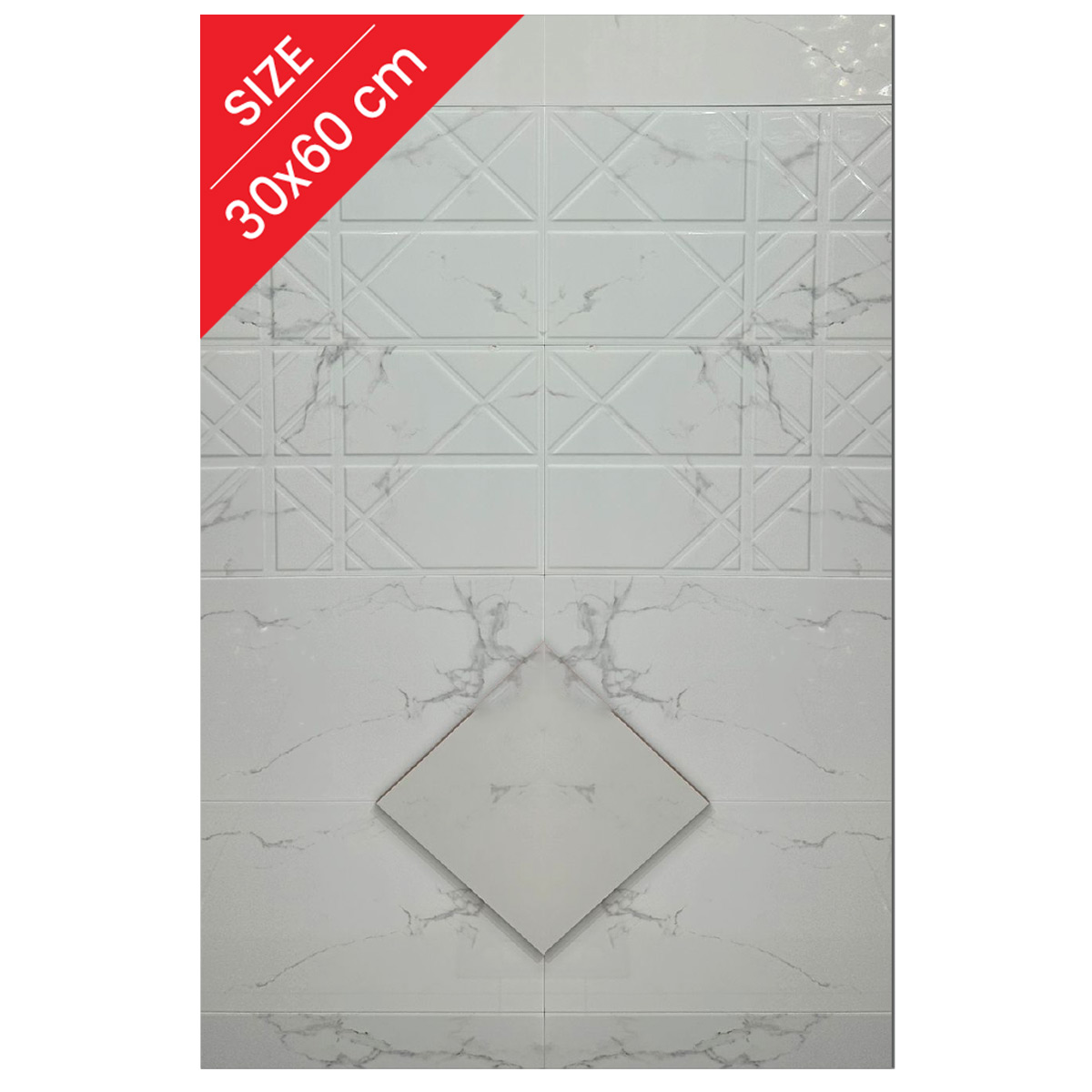 Bathroom/Kitchen Tiles 30x60cm (10 Pieces & 1.80 Sq.Mt Per Box - Sold By Box)