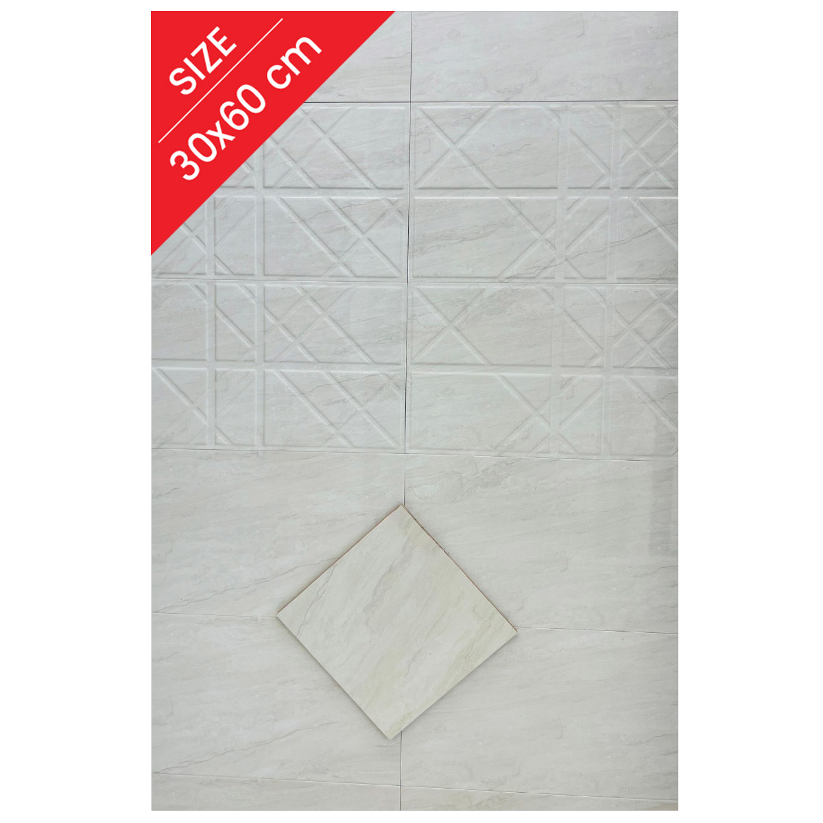 Bathroom/Kitchen Tiles 30x60cm (10 Pieces & 1.80 Sq.Mt Per Box - Sold By Box)