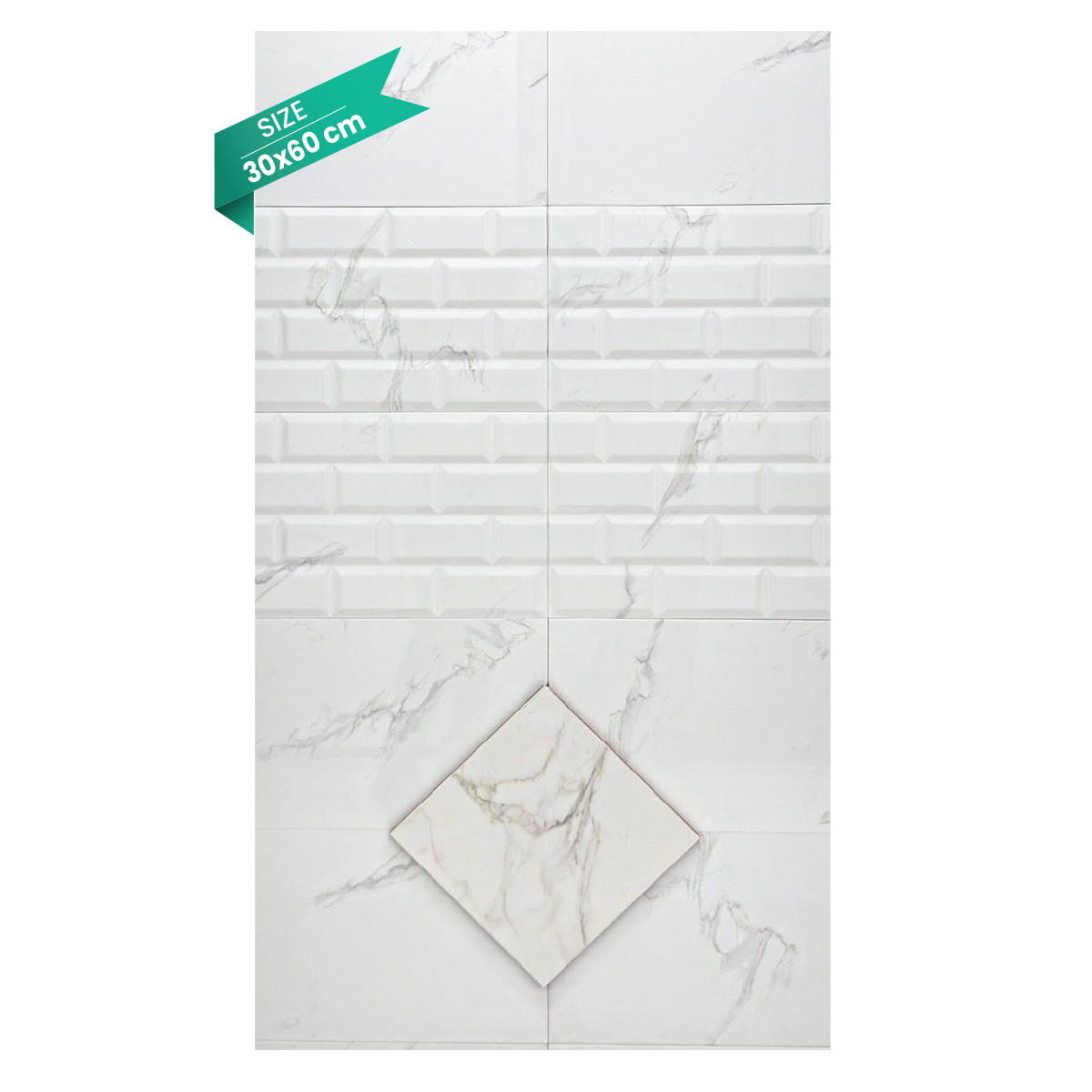 Bathroom & Kitchen Tiles 30x60cm (10 Pieces & 1.8 Sq. Mt Per Box - Sold By Box)