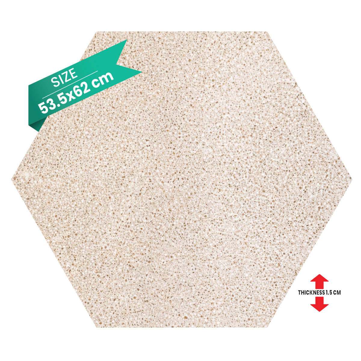 Hexagonal Tile 53.5x62cm (1.23sqm Per Box, Sold By Box)