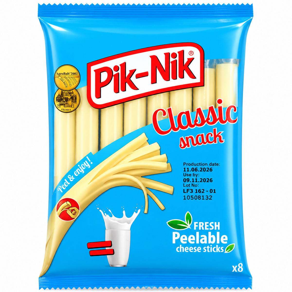 Pik-Nik Classic Snack Peelable Cheese Sticks 168g