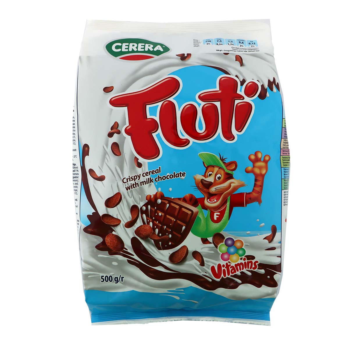 Cerera Fluti Crispy Cereal With Milk Chocolate 500g