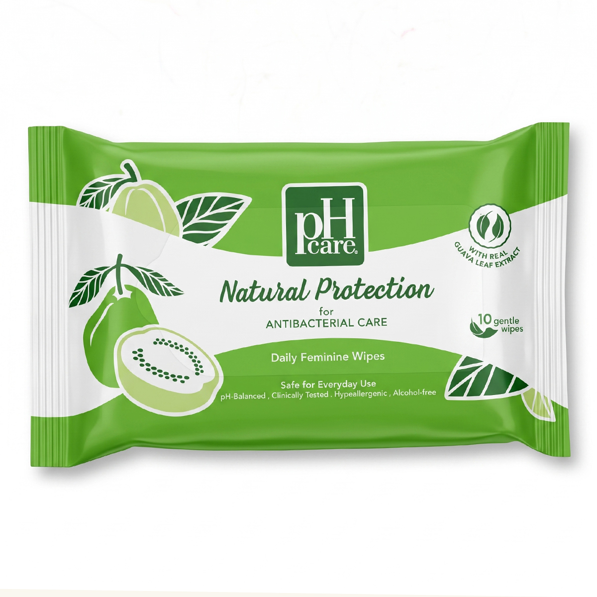 PH Care Natural Protection Antibacterial Care Feminine Wipes 1 x 10 Wipes