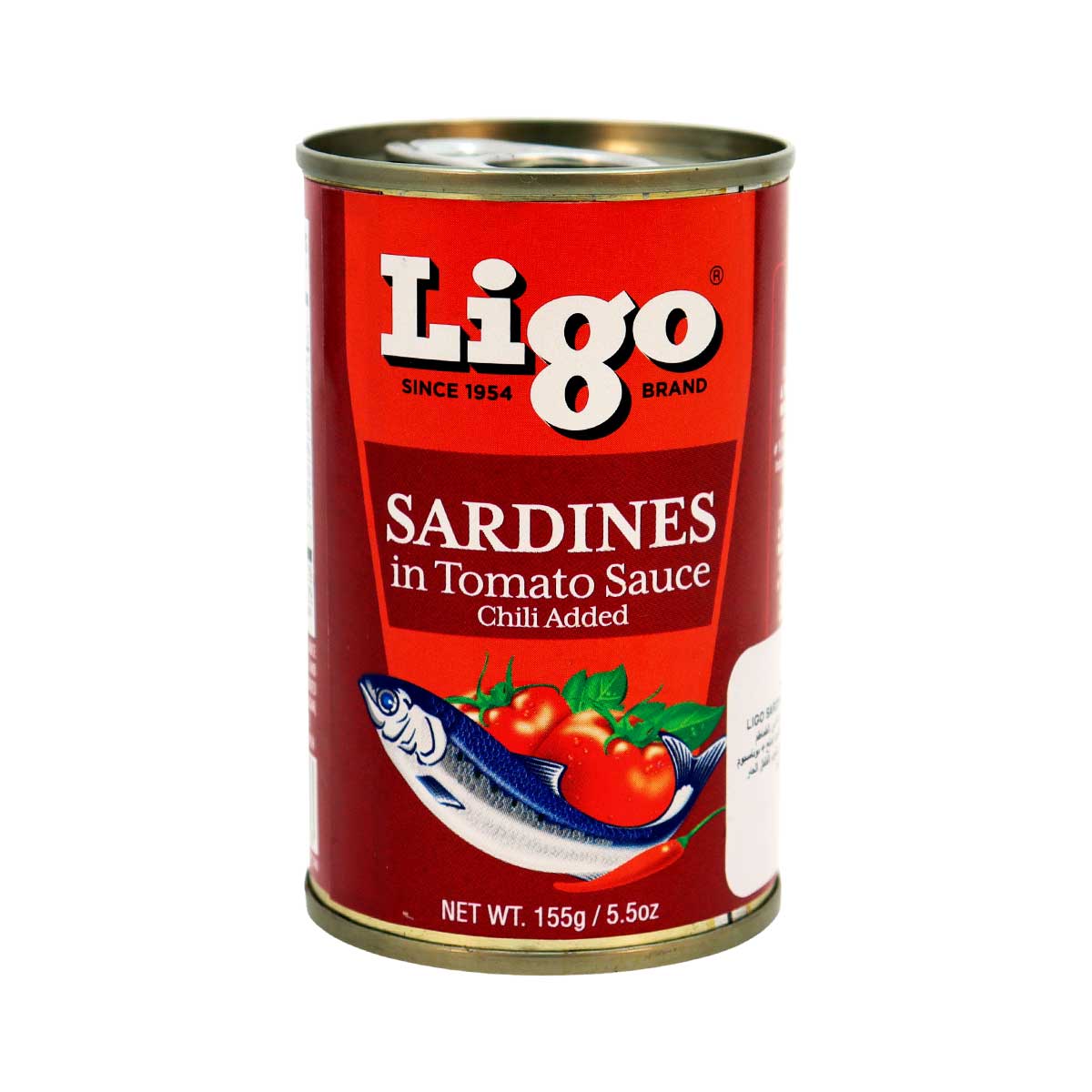 Ligo Canned Sardines In Tomato Sauce Chili Added 155g