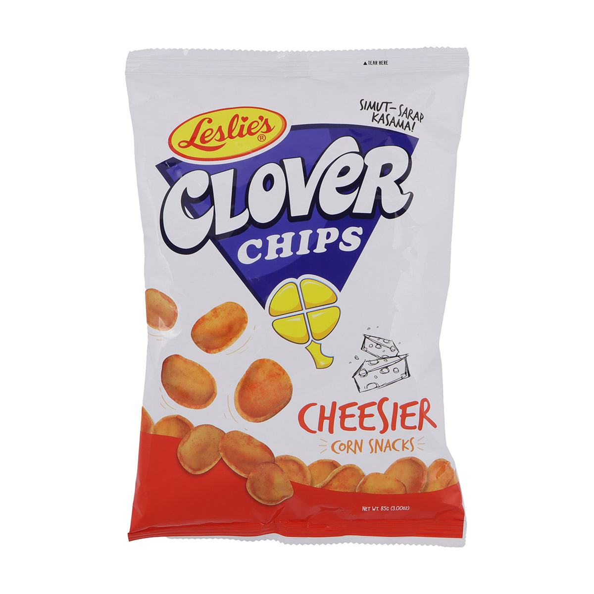 Leslie's Clover Chips Cheesier Corn Snacks 85g