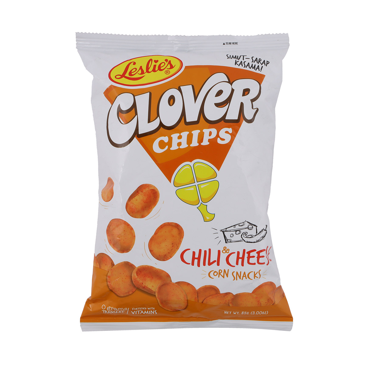 Leslies Clover Chips Chilli Cheese Corn Snacks 85g