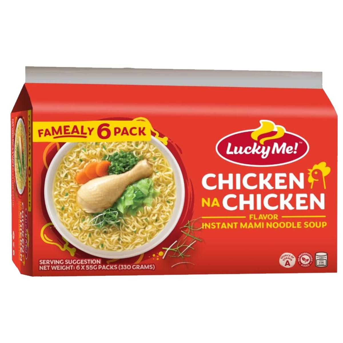 Lucky Me Chicken Flavour Instant Mami Noodle Soup 6x55g