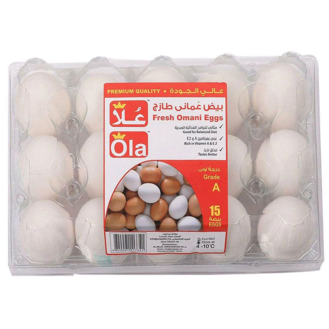 بيض أبيض عماني طازج من علا كبير 15 قطعة