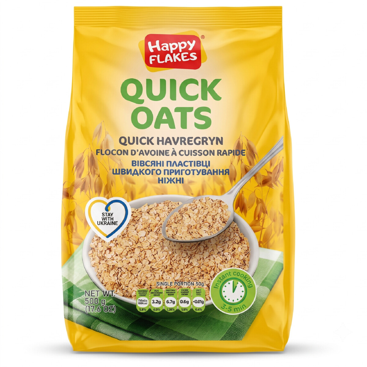 Happy Flakes Quick Oats 500g