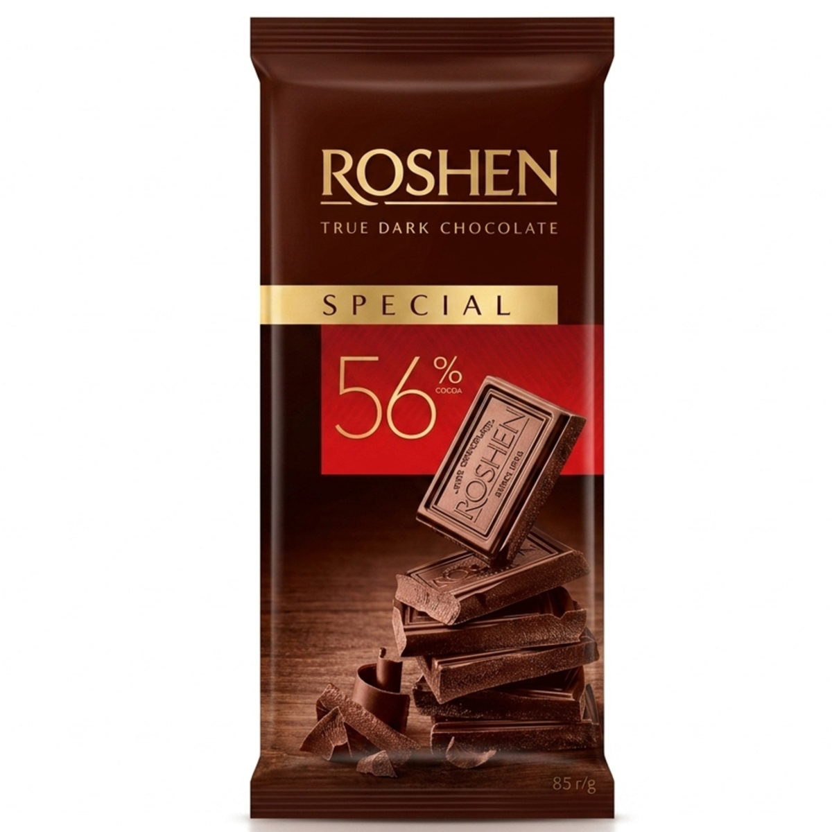 Roshen True Dark Chocolate Special 56% Cocoa 85g