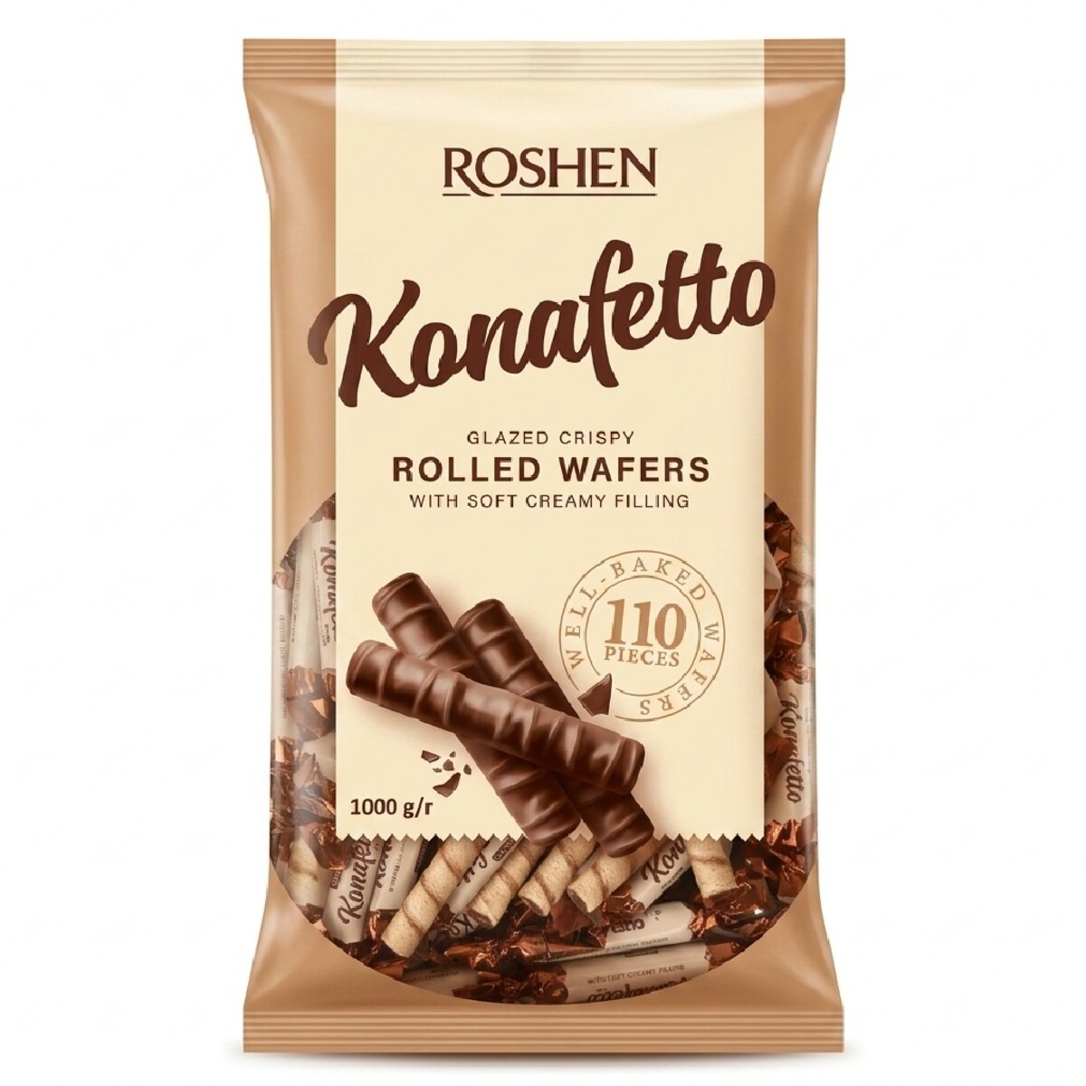Roshen Konafetto Rolled Wafers With Soft Creamy Filling