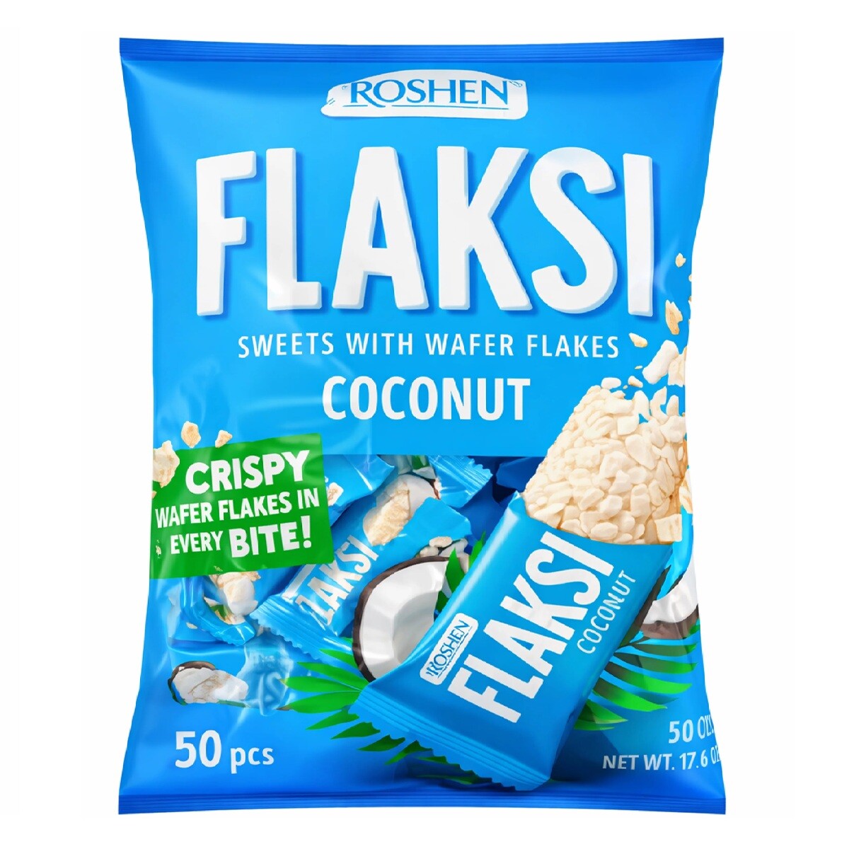 Roshen Flaksi Sweets with Wafer Flakes Coconut 500g