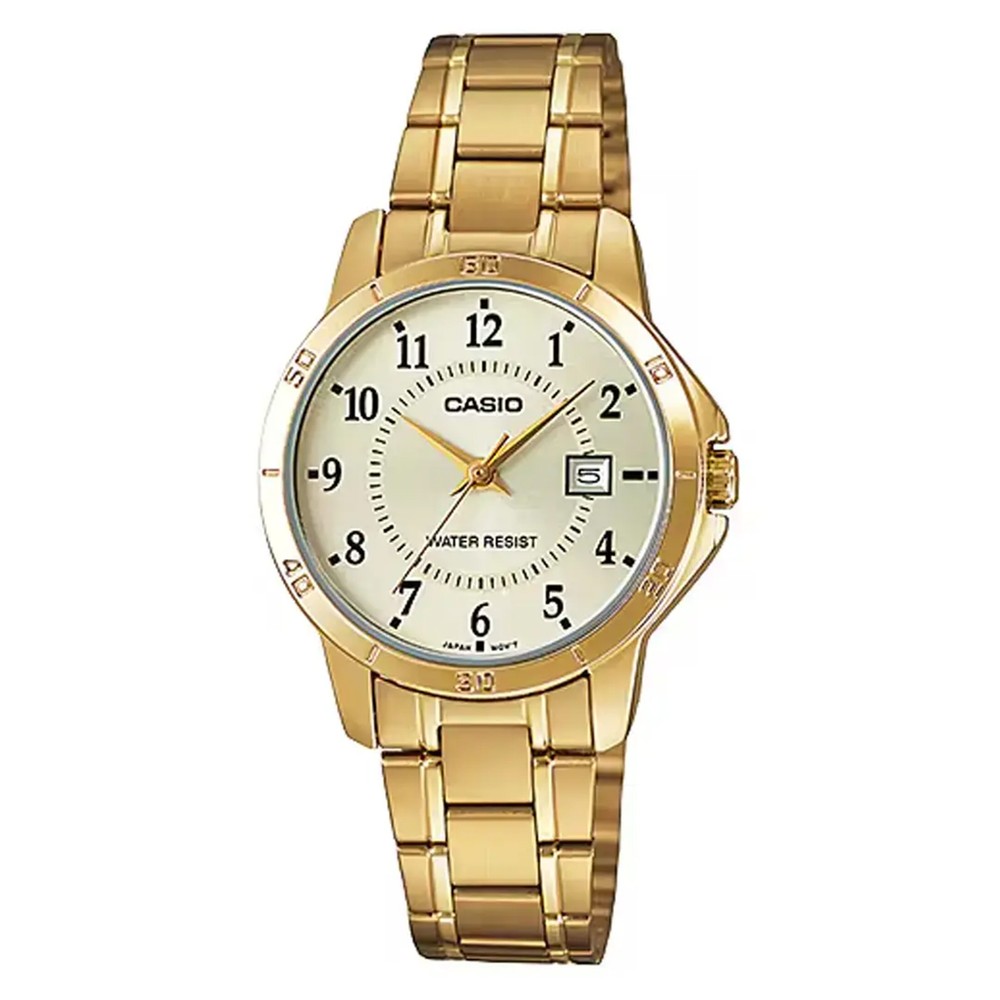 Casio Ladies Watch Light Golden LTP-V004G- 9BUDF