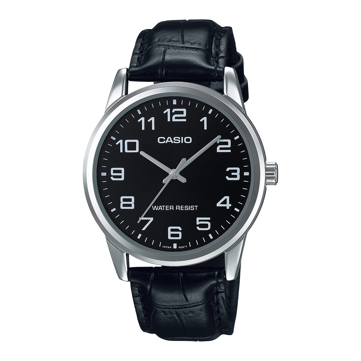 Casio Analog Leather Watch In Silver Color For Men MTP-V001L-1BUDF