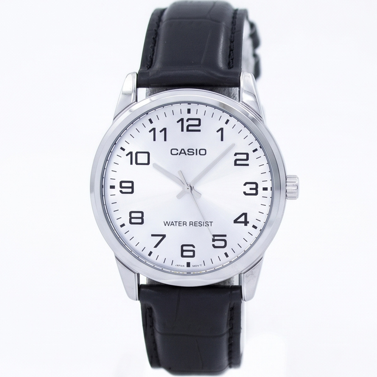 Casio Formal Leather Strap Watch For Men In Black & Silver Color MTP-V001L-7BUDF