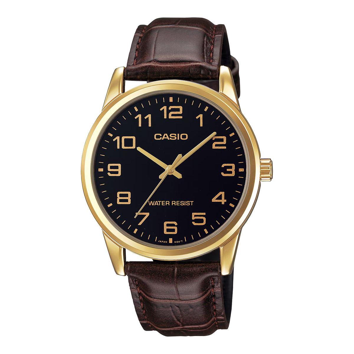 Casio Analog Leather Watch In Golden Color For Men MTP-V001GL-1BUDF