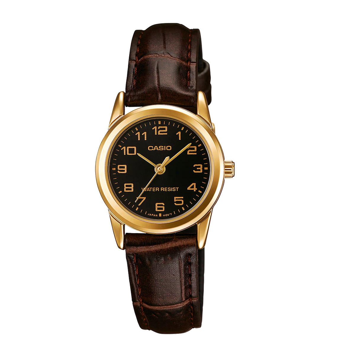 Casio Leather Strap Analog Watch In Golden Color For Women LTP-V001GL-1BUDF